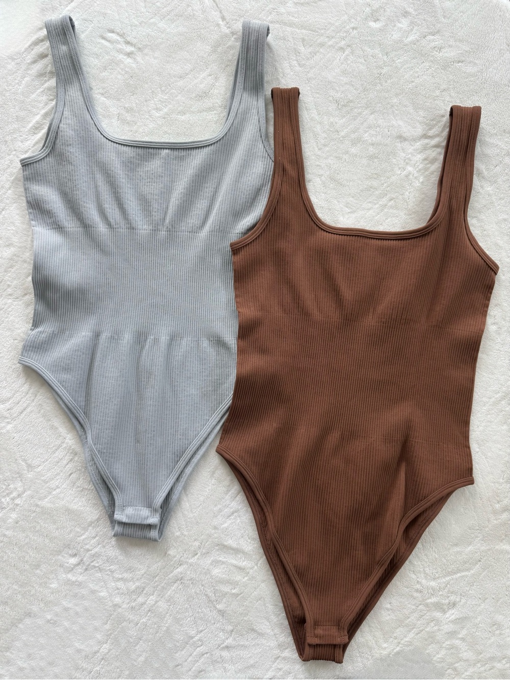 Ribbed Neutral Colors Bodysuit Set